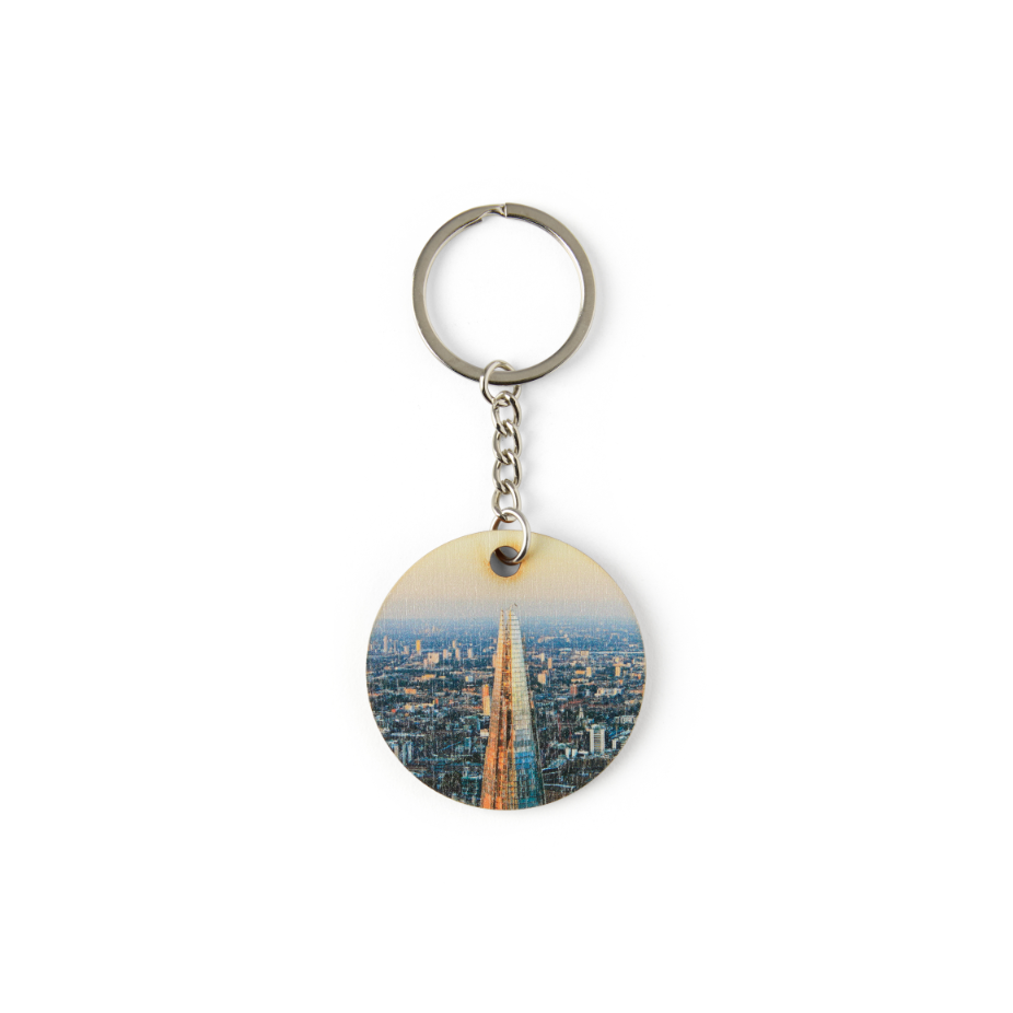 The View from The Shard Charm Wooden Keyring