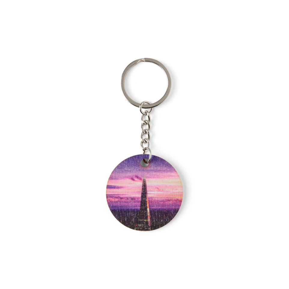 The View from The Shard Charm Wooden Keyring