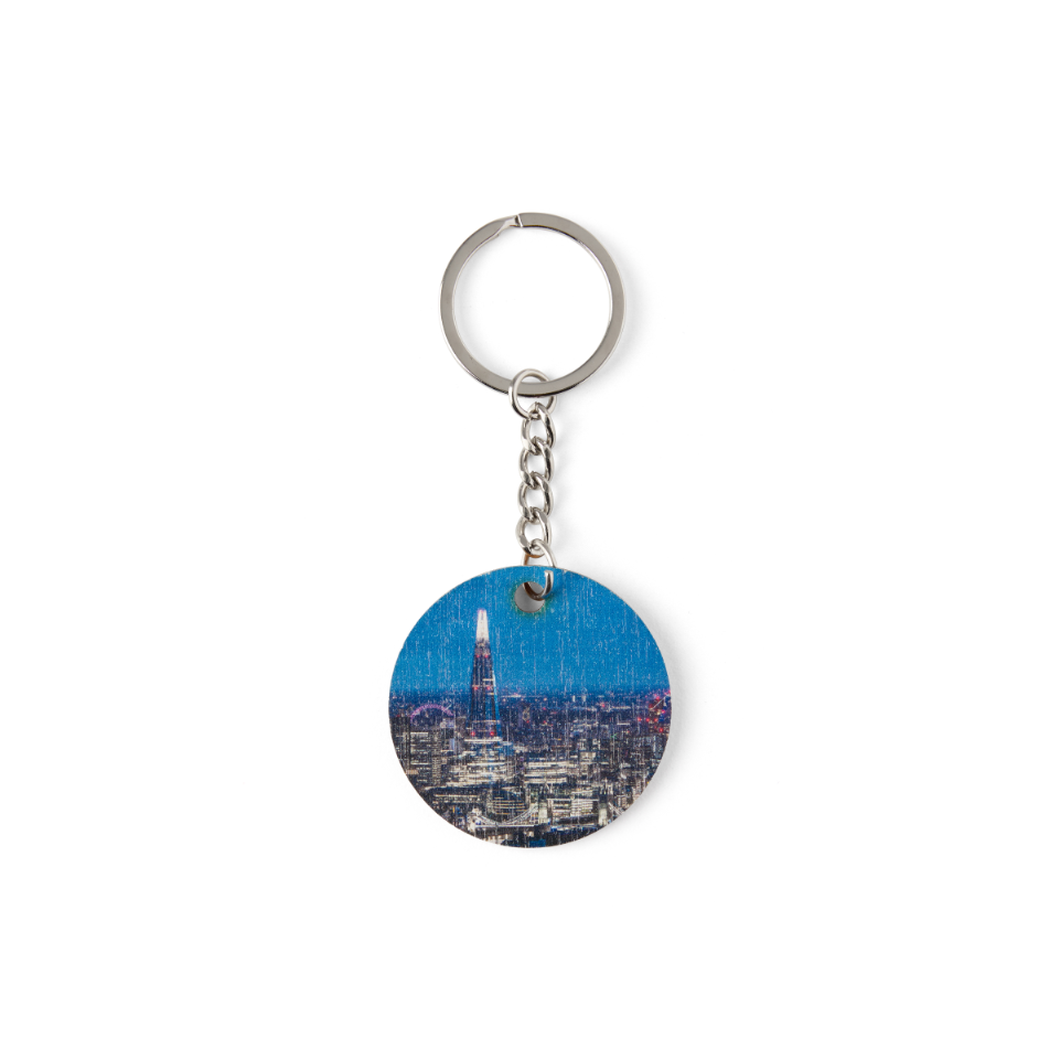 The View from The Shard Charm Wooden Keyring